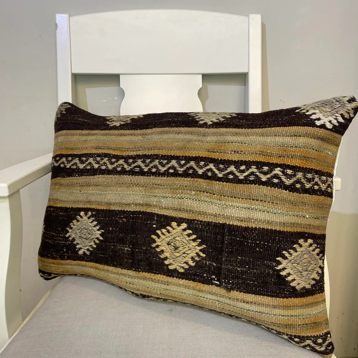 Hand-Woven Pillowcase, Pillowcases rug, wool & cotton wool/weave, size 40 × 60 cm, from Kars, SKU 434