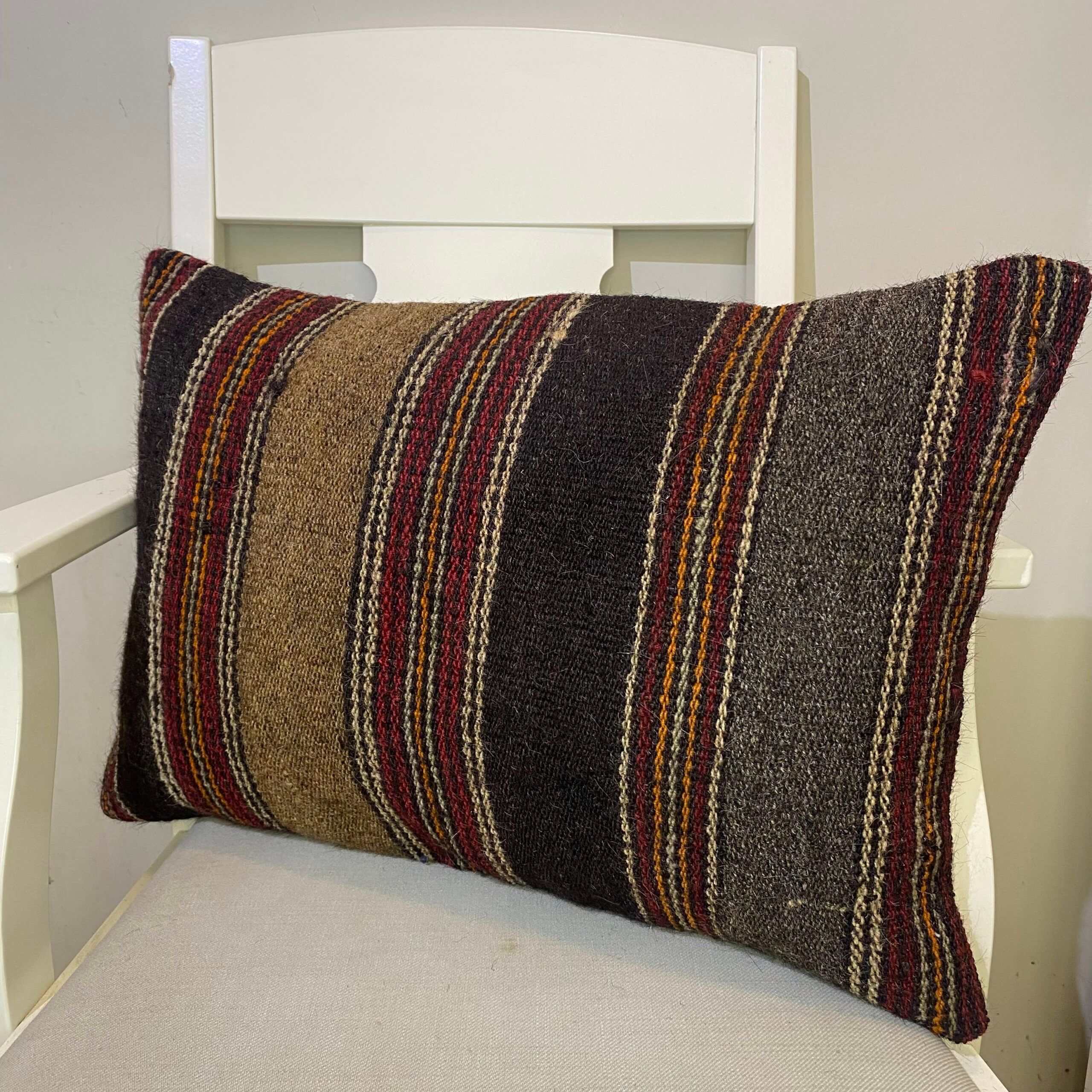 Hand-Woven Patchwork Pillowcase, Pillowcases rug, wool wool/weave, size 40 × 60 cm, from Antalya, SKU 477