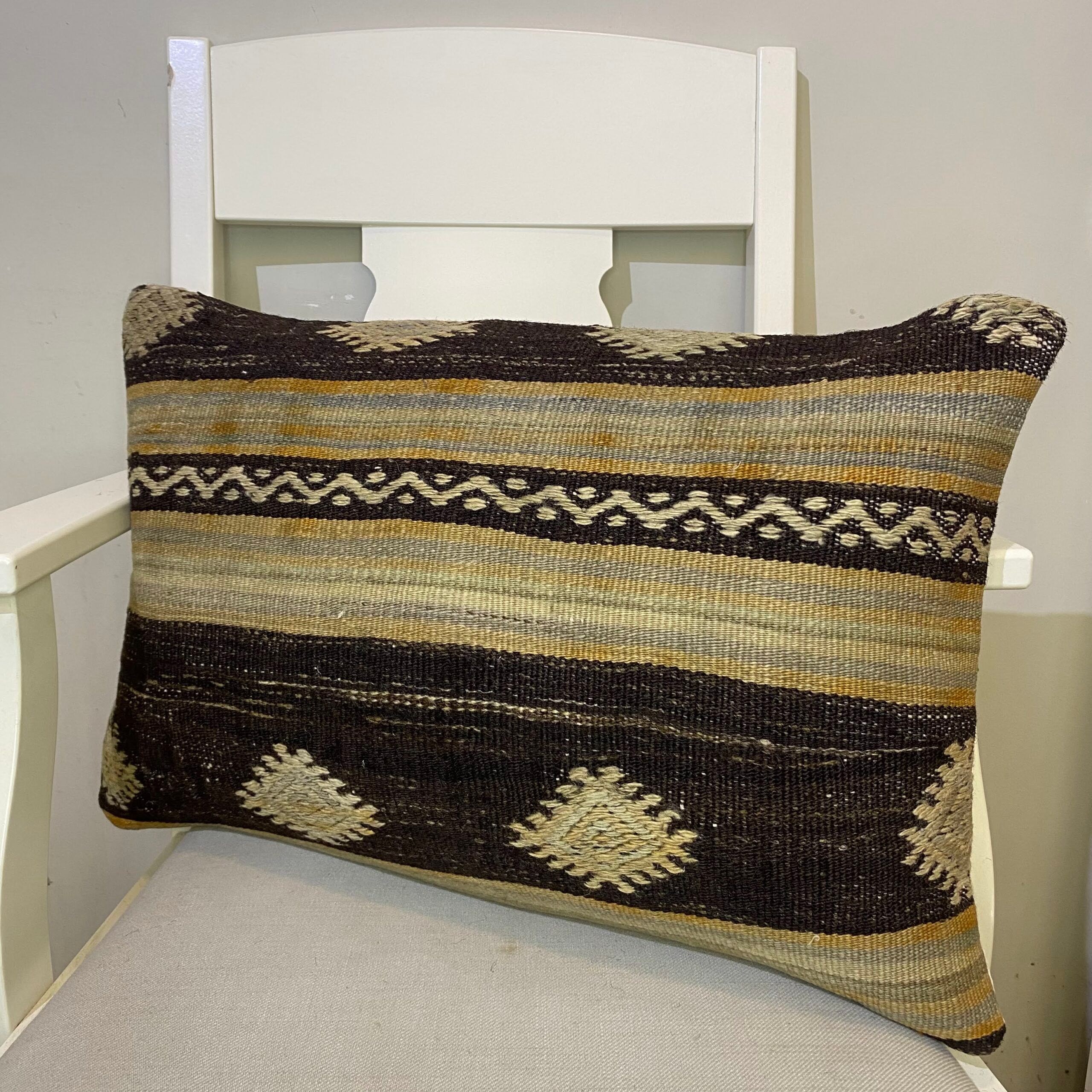 Hand-Woven Pillowcase, Pillowcases rug, wool, cotton & silk wool/weave, size 40 × 60 cm, from Konya, SKU 478