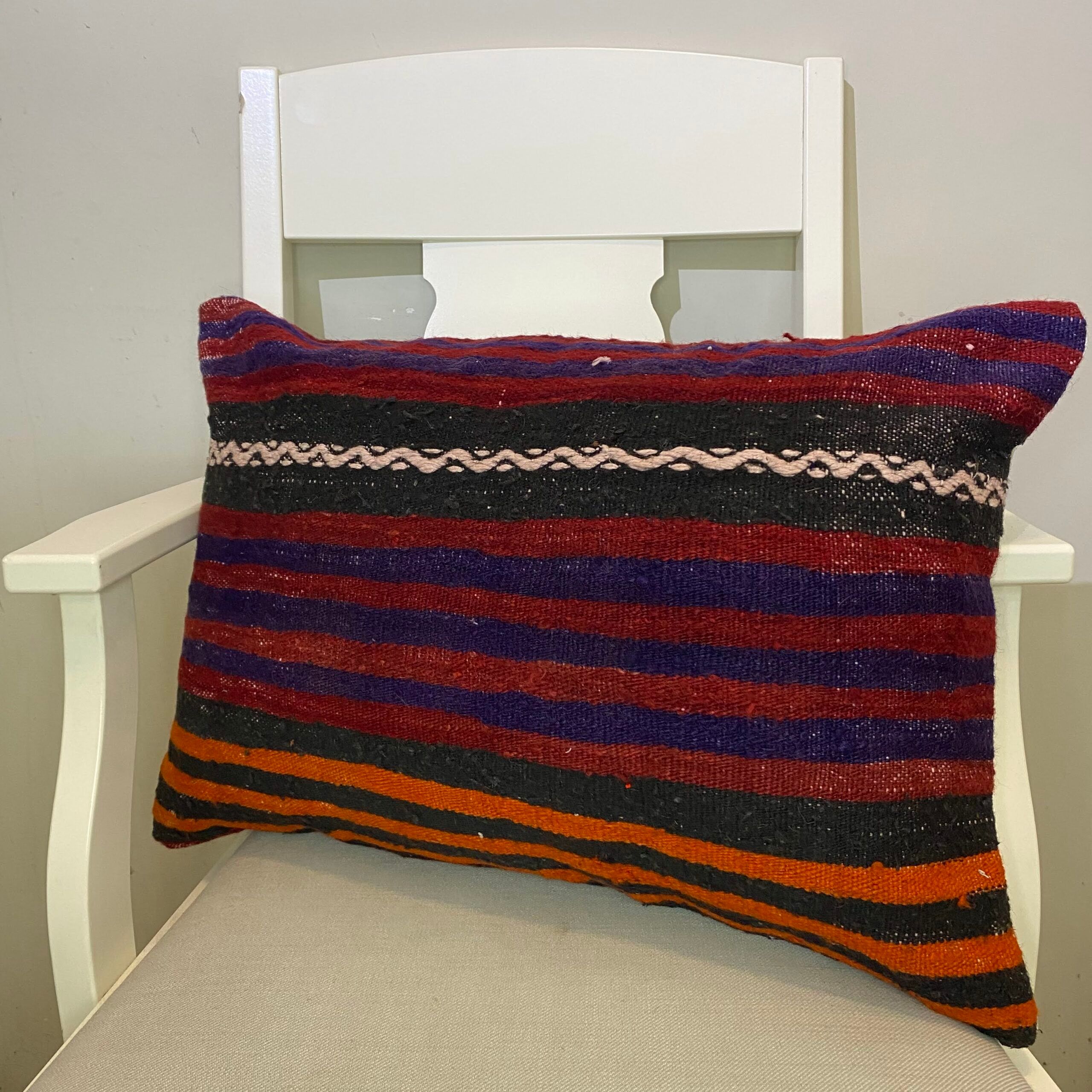 Hand-Woven Patchwork Pillowcase - SKU 485 - Detail View