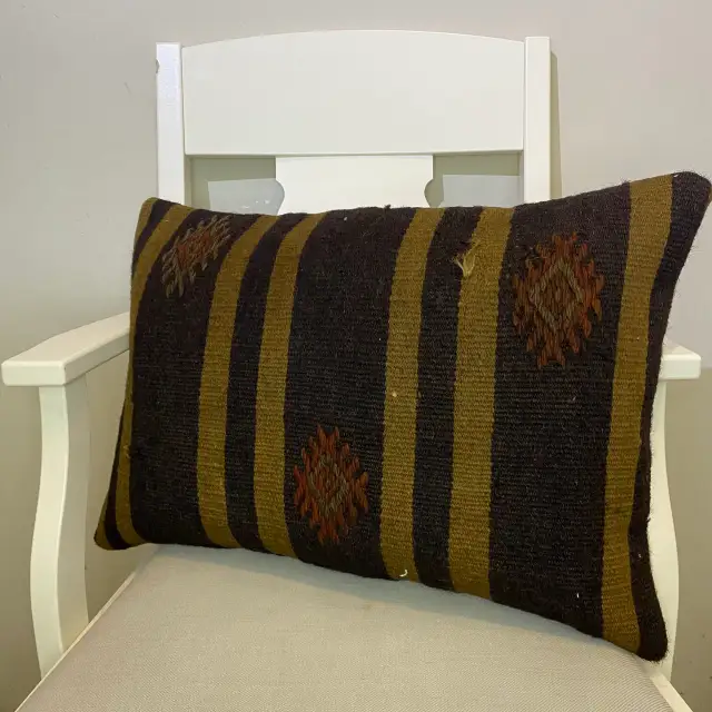 Hand-Woven Pillowcase, Pillowcases rug, wool wool/weave, size 40 × 60 cm, from Yahyalı, SKU 488