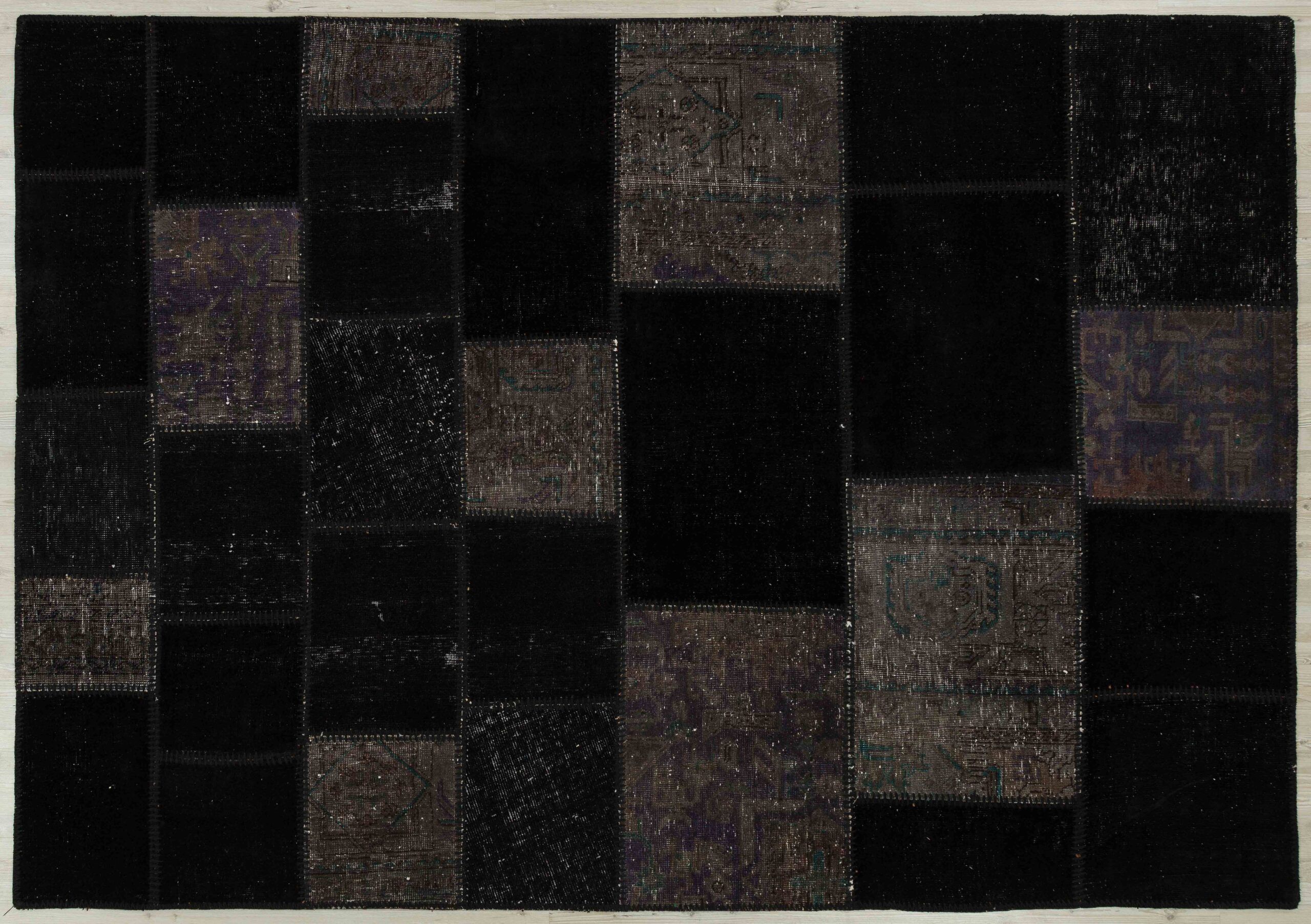 Anatolian-Patterned Distressed Patchwork Rug - SKU 5010 - Detail View