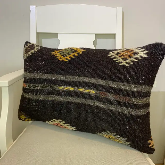 Hand-Woven Pillowcase, Pillowcases rug, silk wool/weave, size 40 × 60 cm, from Oushak, SKU 505
