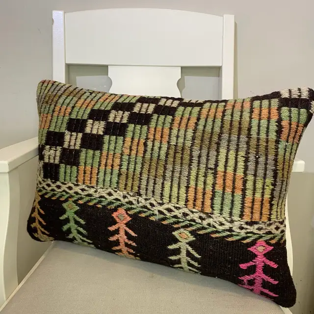 Handwoven Pillowcase, Pillowcases rug, cotton wool/weave, size 40 × 60 cm, from Bursa, SKU 522
