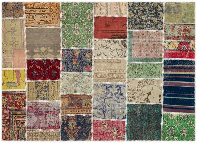 Handmade Patchwork Rug - SKU 5667 - Detail View
