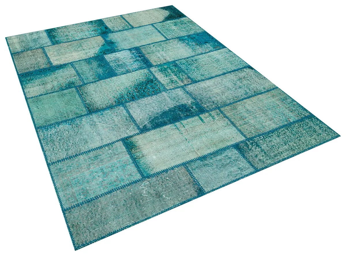 Custom Patchwork Handwoven Distressed Rug, Handmade rug, wool, cotton & silk wool/weave, size 160 × 230 cm, from Bursa, SKU 5706