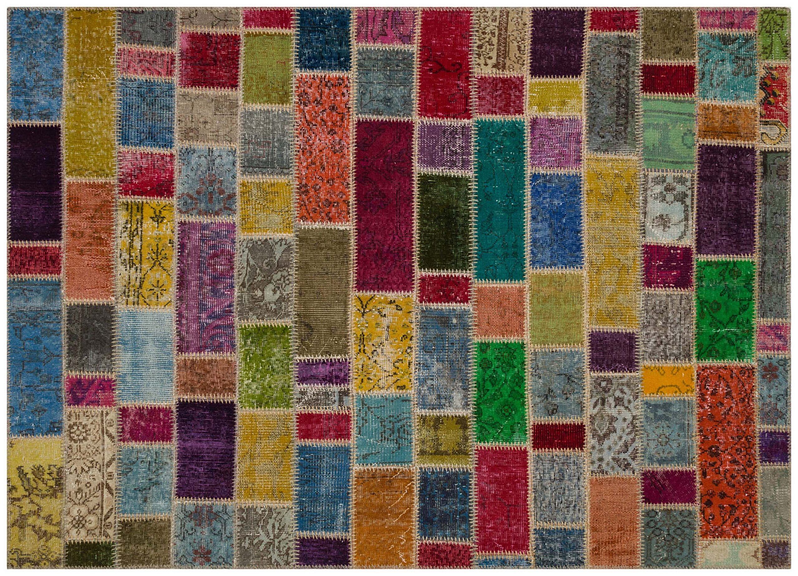 Patchwork-Textured Distressed Rug - SKU 5841 - Detail View