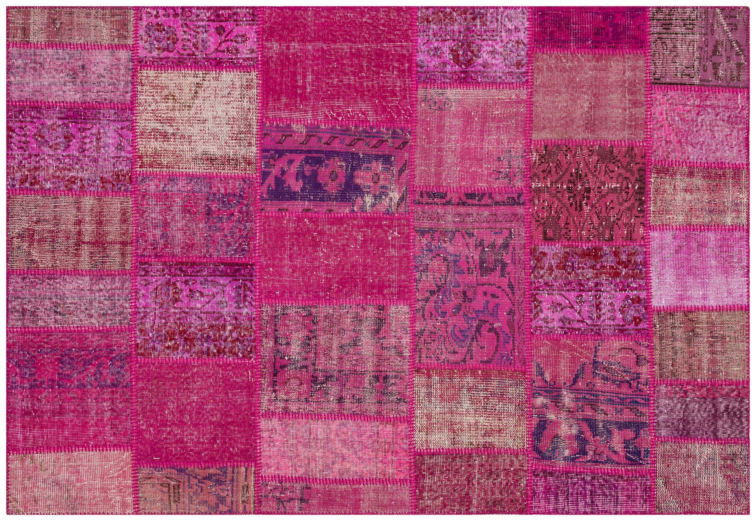 Hand-Woven Patchwork Rug with Fine Craftsmanship - SKU 5913 - Detail View