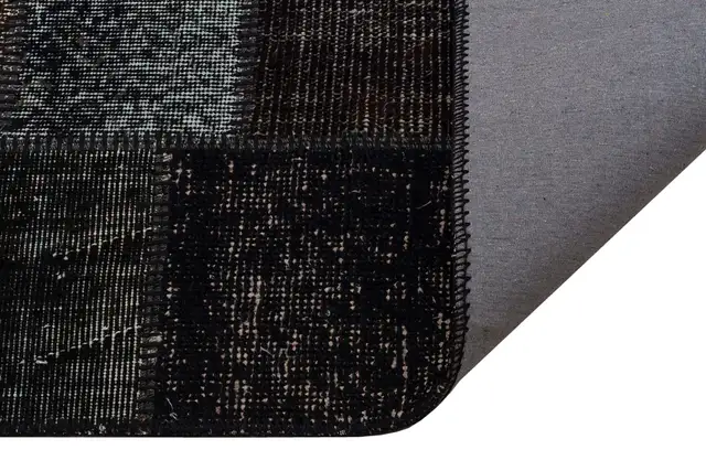 Unique Handwoven Patchwork Art Rug - SKU 5958 - Detail View