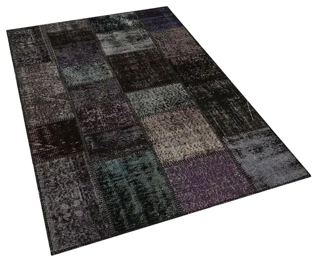 Unique Handwoven Patchwork Art Rug, Handmade rug, silk wool/weave, size 120 × 180 cm, from Cappadocia, SKU 5958