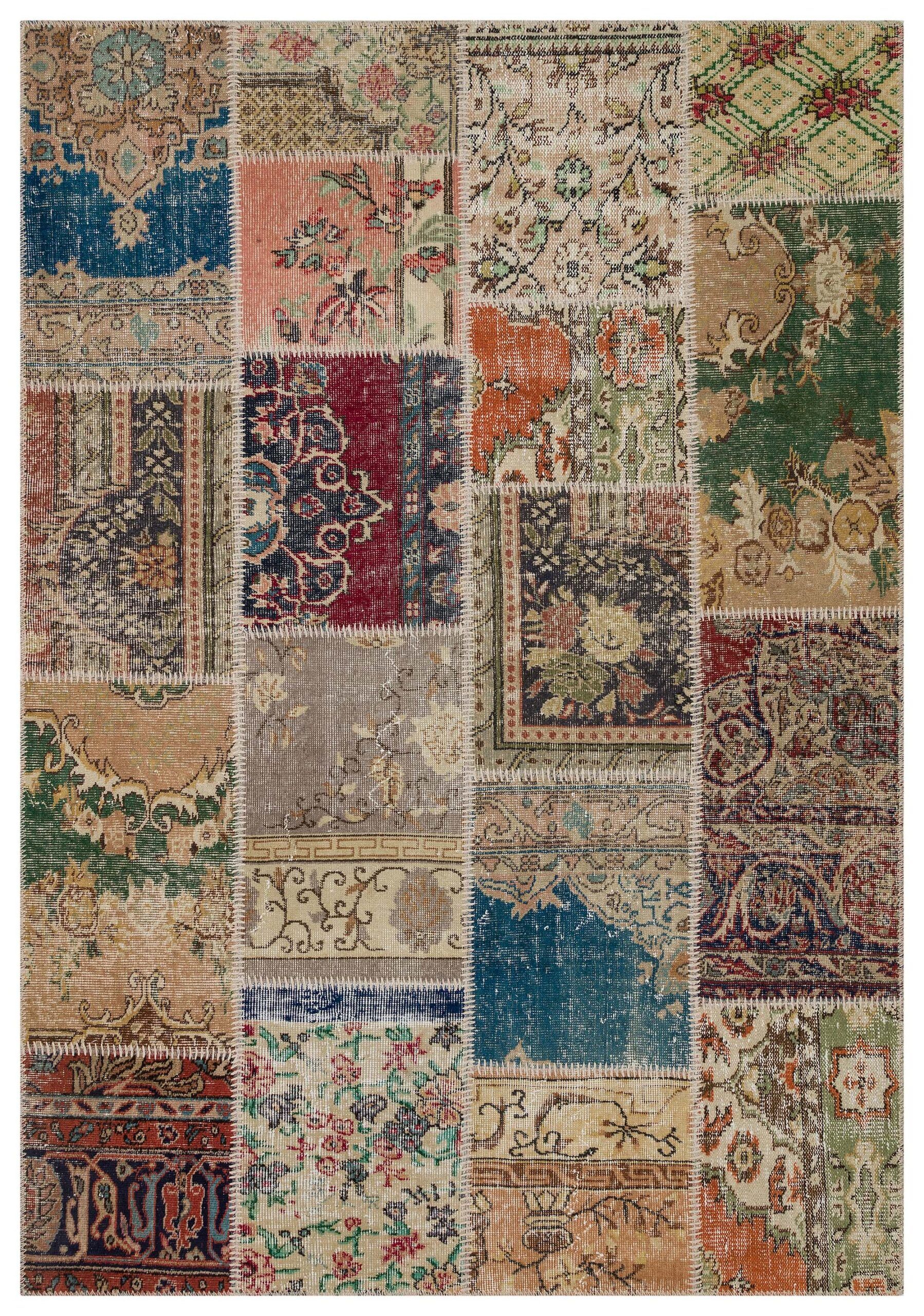 Traditional Handmade Patchwork Rug - SKU 6211 - Detail View