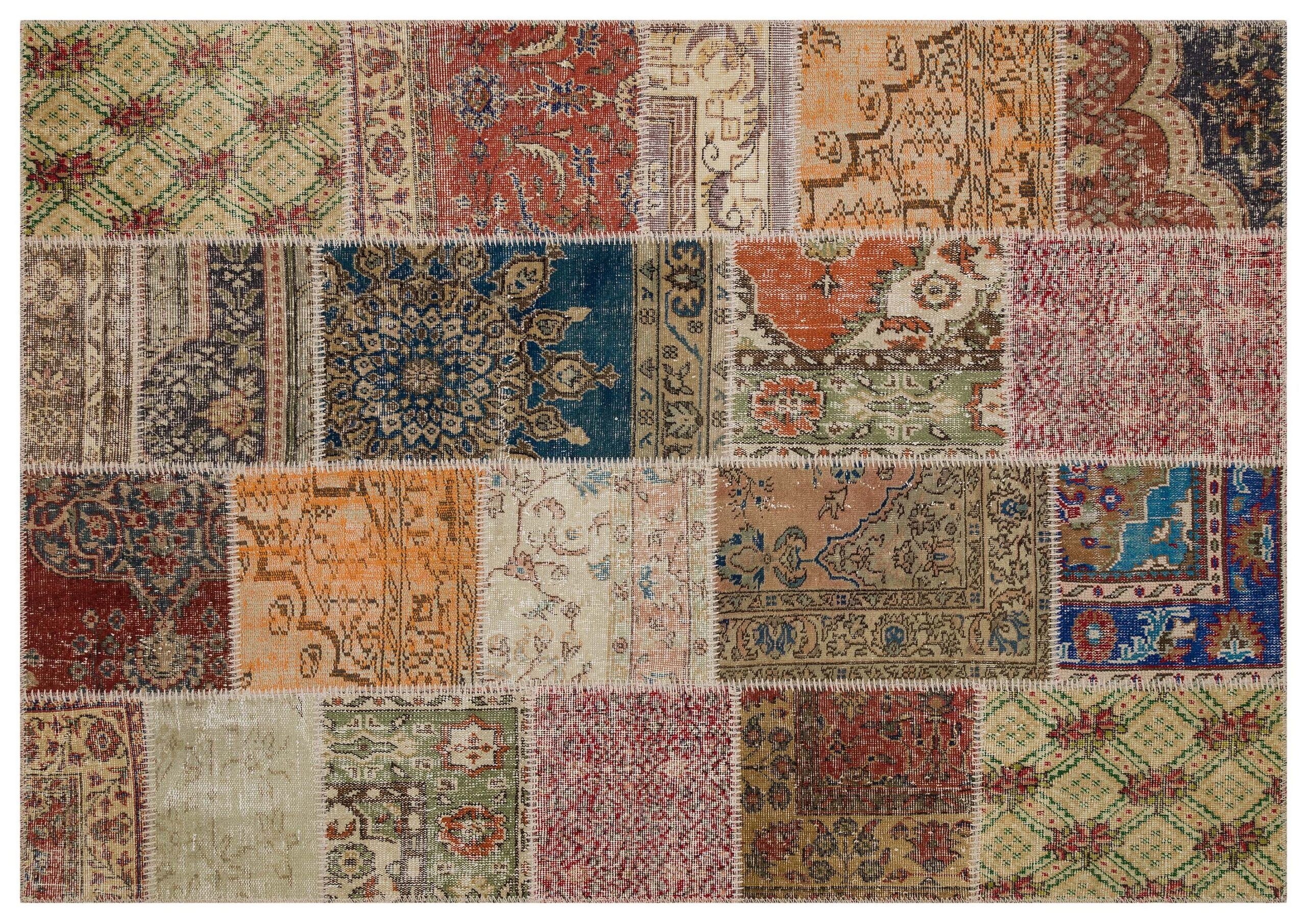 Hand-Woven Patchwork Rug - SKU 6256 - Detail View