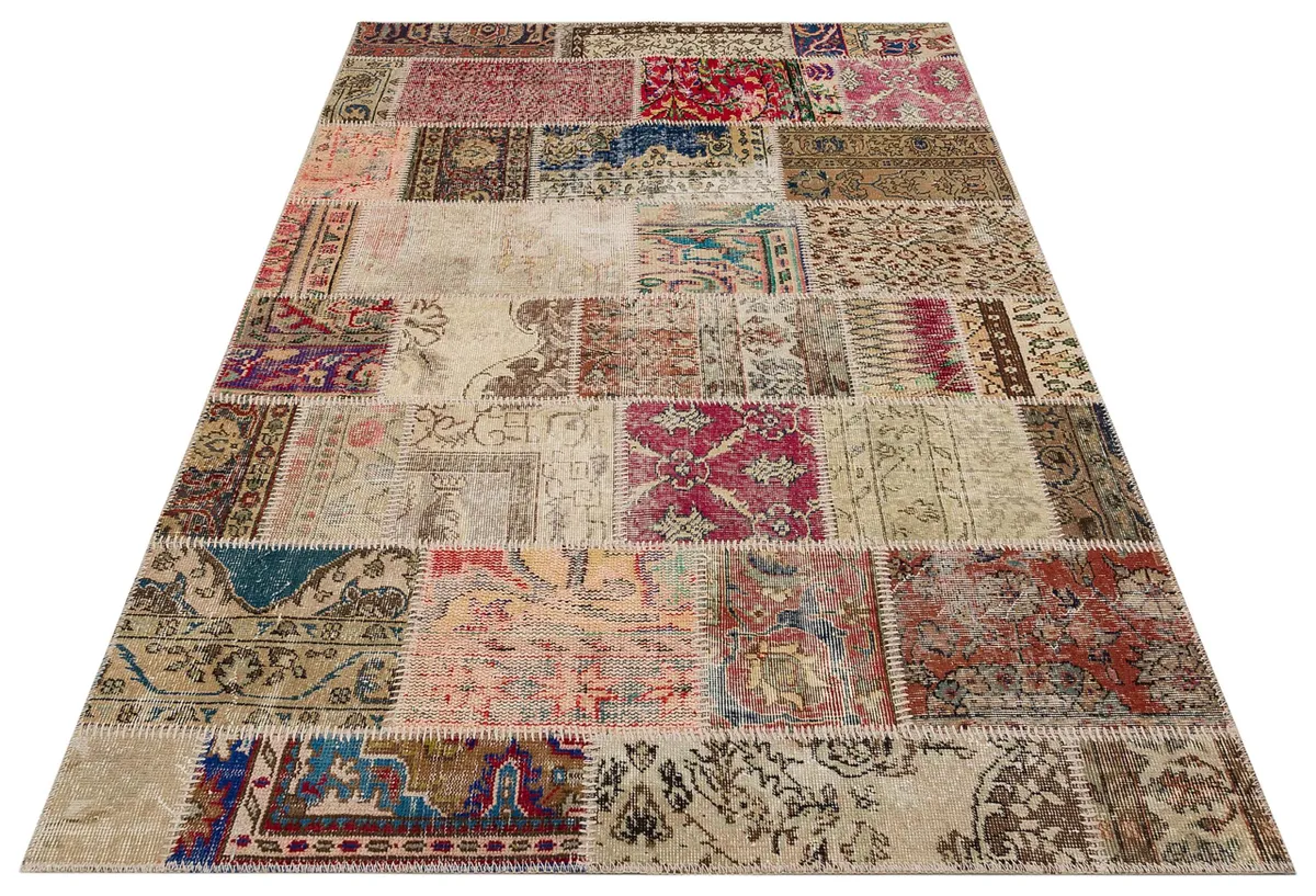 A Unique Patchwork Rug That Reflects Your Soul, Handmade rug, wool, cotton & silk wool/weave, size 160 × 230 cm, from Demirci, SKU 6268