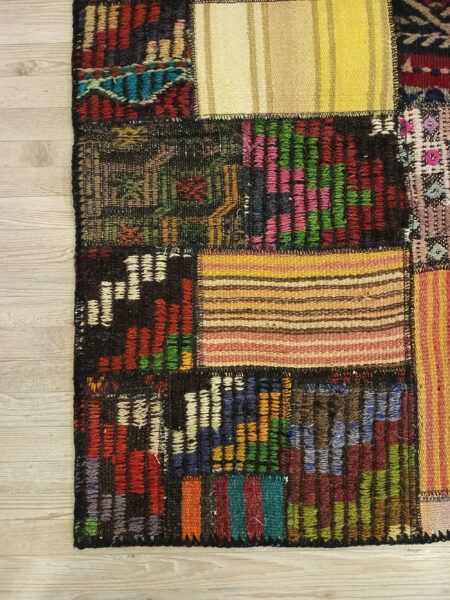 Classic Handwoven Patchwork Rug - SKU 6403 - Detail View