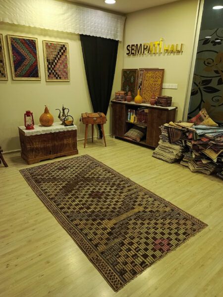 Wool Distressed Patchwork Rug - SKU 6418 - Detail View