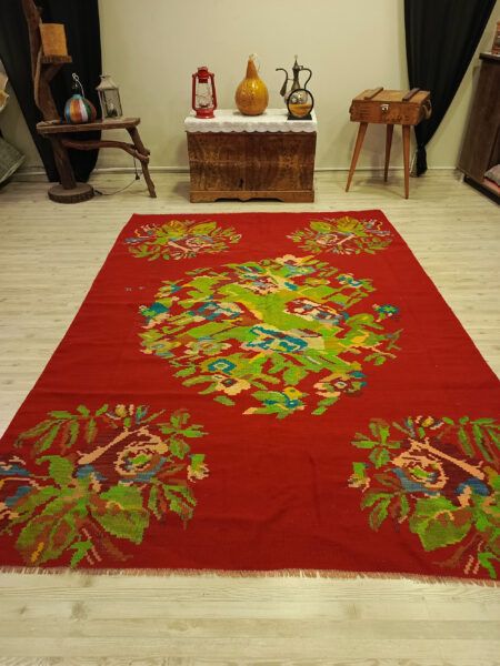Handmade Anatolian Patchwork Rug, Handmade rug, wool & silk wool/weave, size 179 × 252 cm, from Gaziantep, SKU 6420
