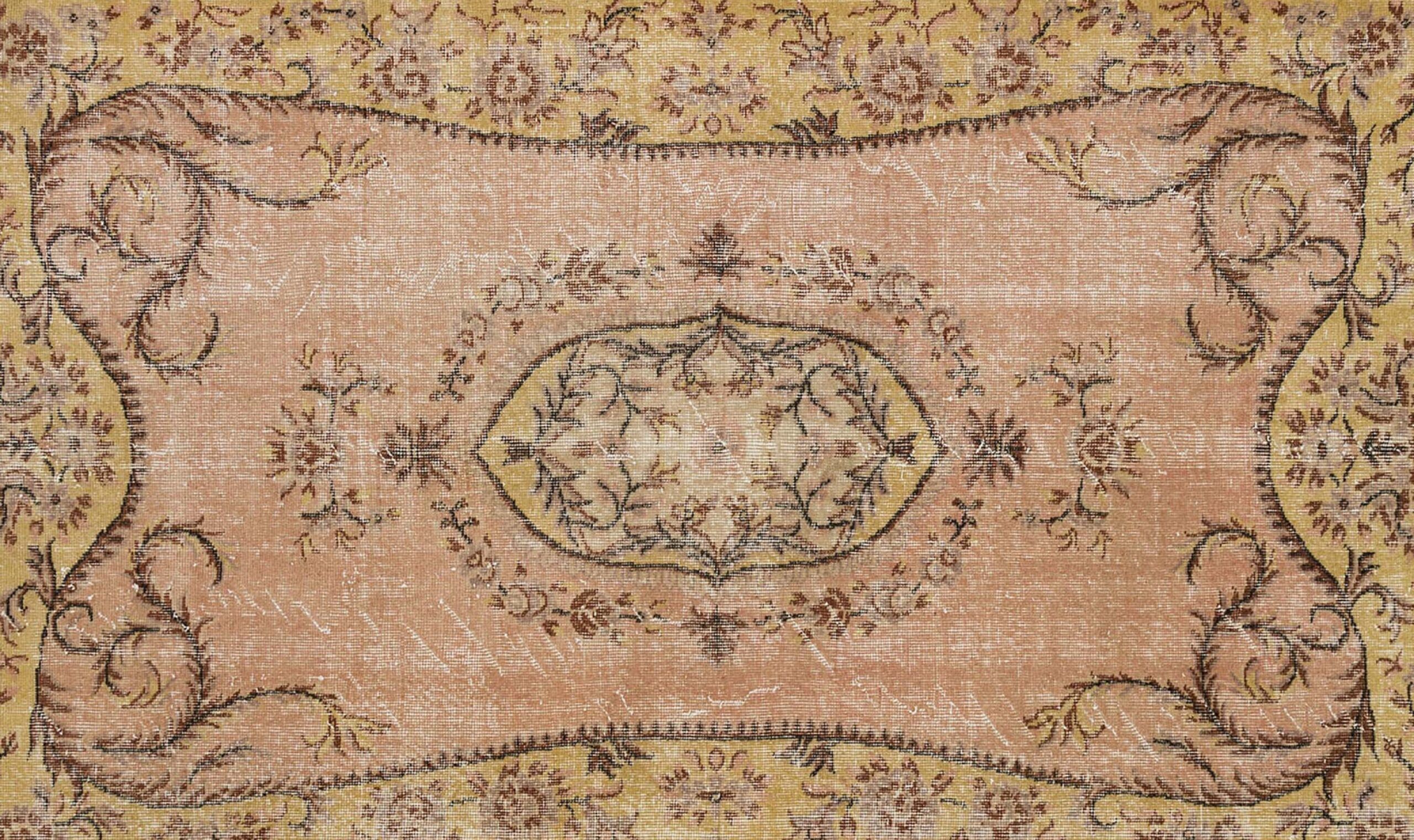 Vintage Distressed Hand-Knotted Rug - SKU 9085 - Detail View