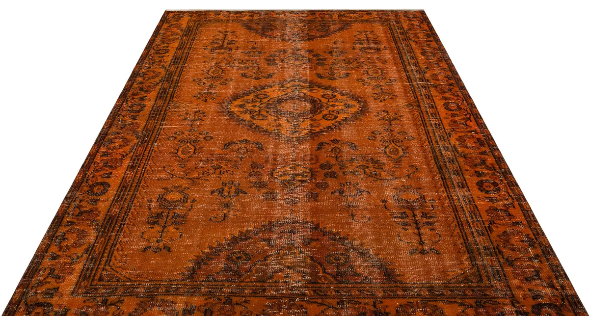 Vintage Hand-Woven Wool Rug, Handmade rug, wool & cotton wool/weave, size 197 × 250 cm, from Anatolia, SKU 9726