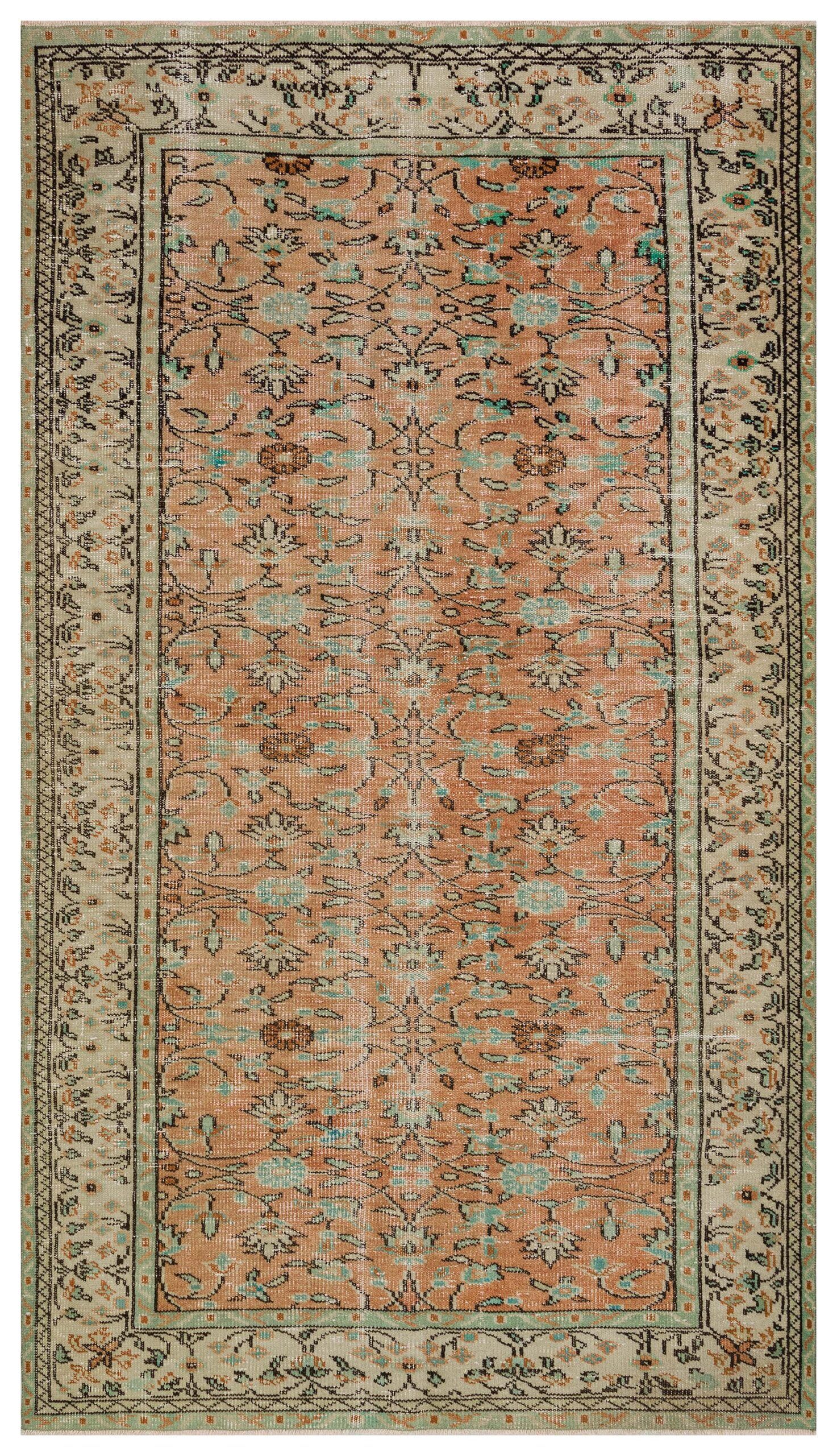 Handwoven Kilim Rug with Ethnic Patterns, Flame Orange - SKU 9883 - Detail View