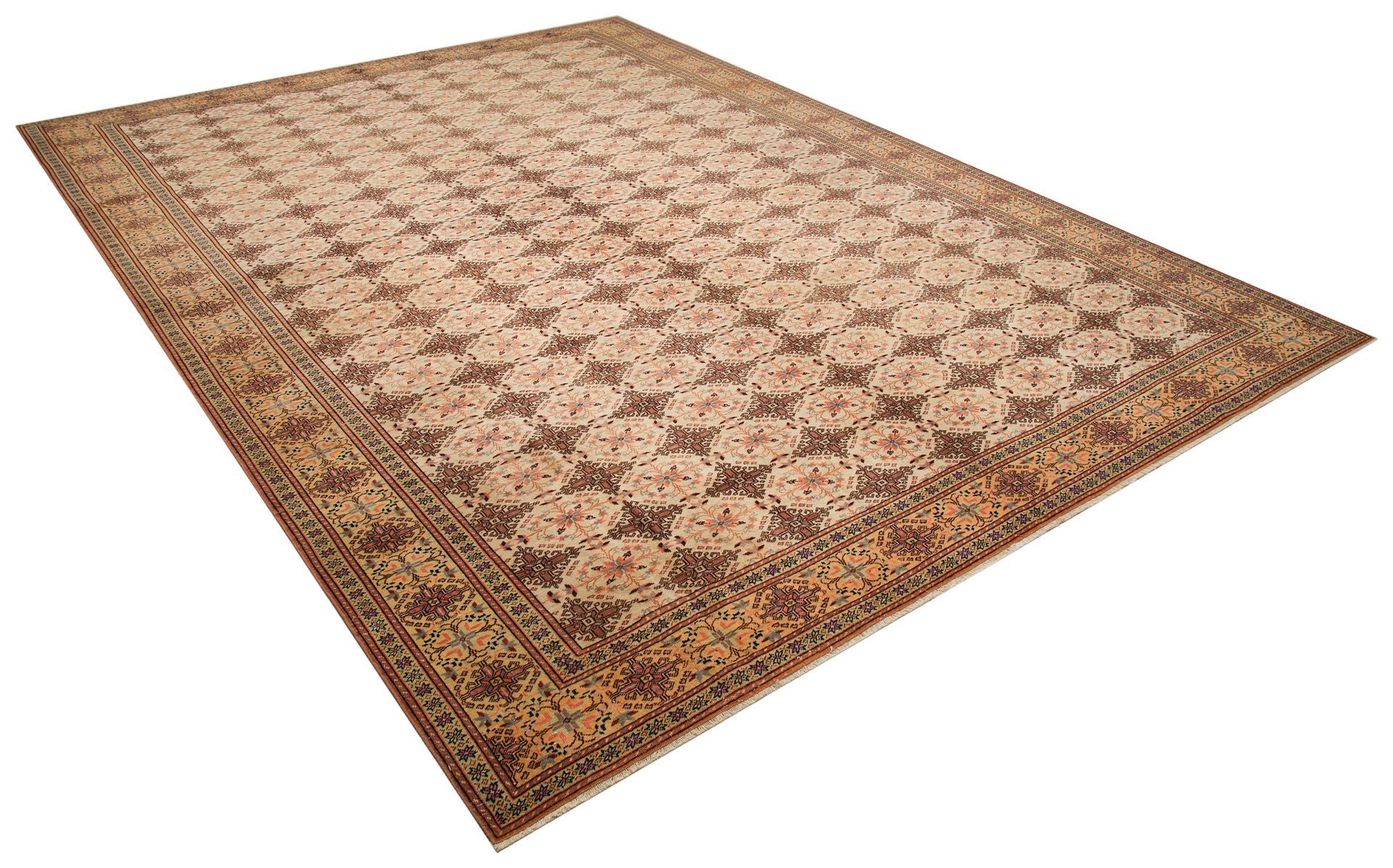 Hand-Woven, Distressed Vintage Kayseri Rug, Handmade rug, wool & cotton wool/weave, size 283 × 416 cm, from Ladik, SKU 9999