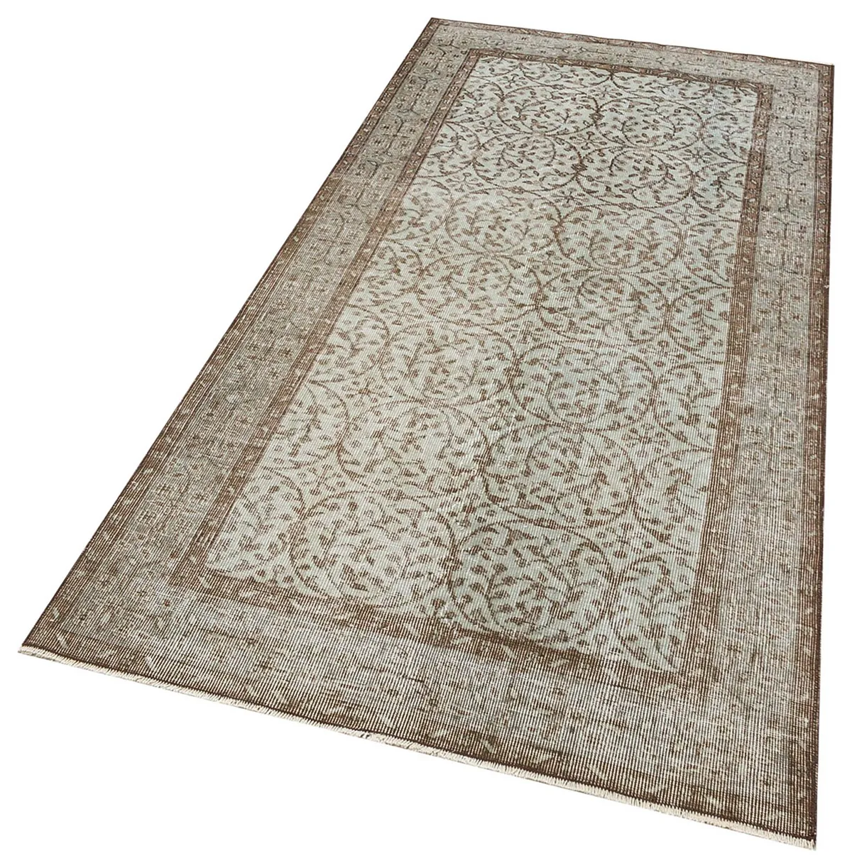 Classic, Modern, Vintage, Distressed, Handwoven Rug, Handmade rug, wool wool/weave, size 111 × 224 cm, from Antalya, SKU F1301