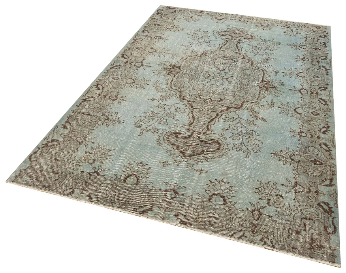Handwoven Vintage Rug, Handmade rug, wool, cotton & silk wool/weave, size 180 × 261 cm, from Milas, SKU F1335